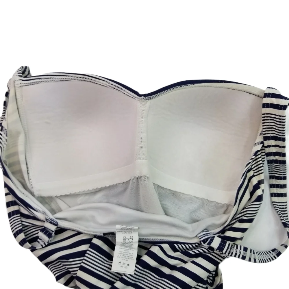Niptuck swim blue white striped one piece 10